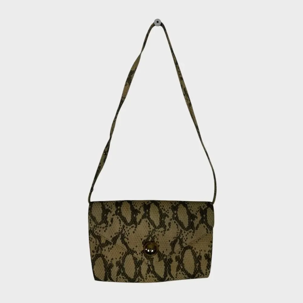 Timothy Hitsman Vintage Made in Spain Snakeskin Pattern Envelope Clutch